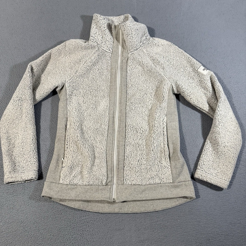 The North Face Women's Furry Fleece Grey Full Zip Jacket Size Small‎